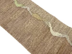 紗紬曲線模様織出し名古屋帯